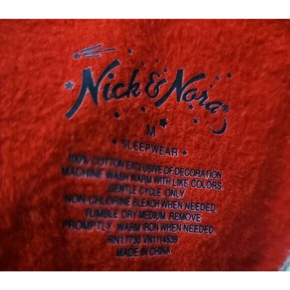 Nick and Nora Vintage 90' Santa Christmas Sports Cotton Flannel Pajama Set NOWT - Picture 5 of 5